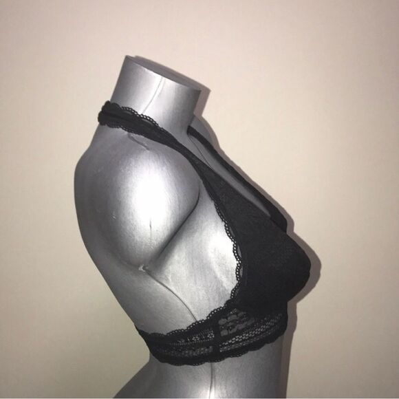 Victorias Secret Unlined Halter Wireless Lace Bralette Bra Small. NWT - Picture 4 of 7